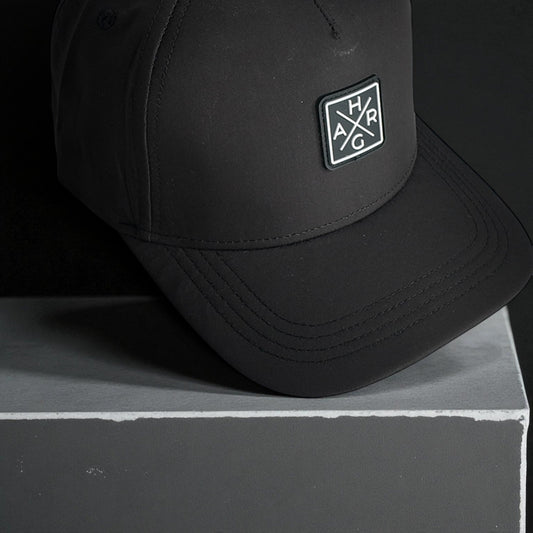 5 Panel Golf Snapback - Midnight Black - HARG Golf