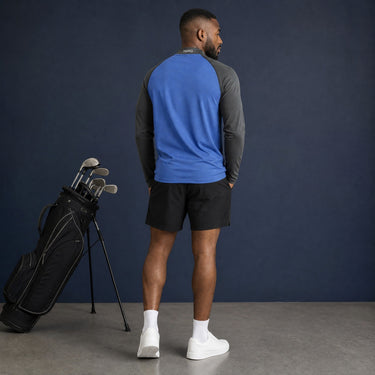 HARG 1/4 Zip Pullover - Deepsea Blue / Midnight Black - HARG Golf