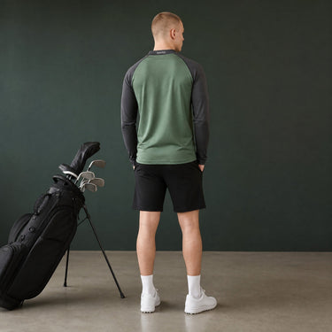 HARG 1/4 Zip Pullover – Hunter Green/Midnight Black - HARG Golf