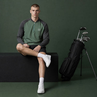 HARG 1/4 Zip Pullover – Hunter Green/Midnight Black - HARG Golf