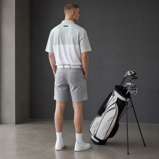 HARG Comfort Fit Golf Polo - Mint Green / Chalk White - HARG Golf