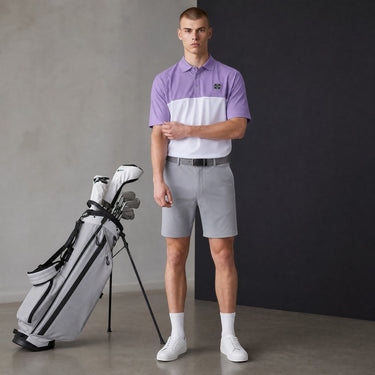 HARG Comfort Fit Golf Polo - Royal Purple / Chalk White - HARG Golf