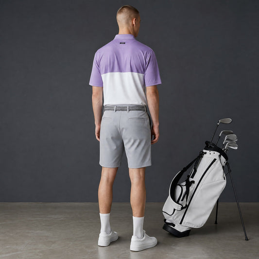 HARG Comfort Fit Golf Polo - Royal Purple / Chalk White - HARG Golf