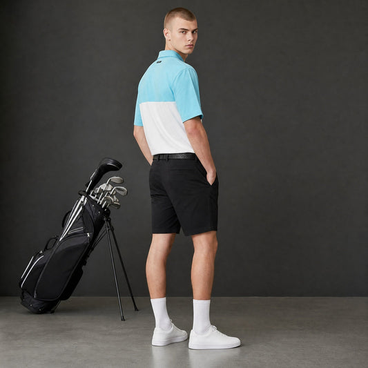 HARG Comfort Fit Golf Polo – Sky Blue/Chalk White - HARG Golf