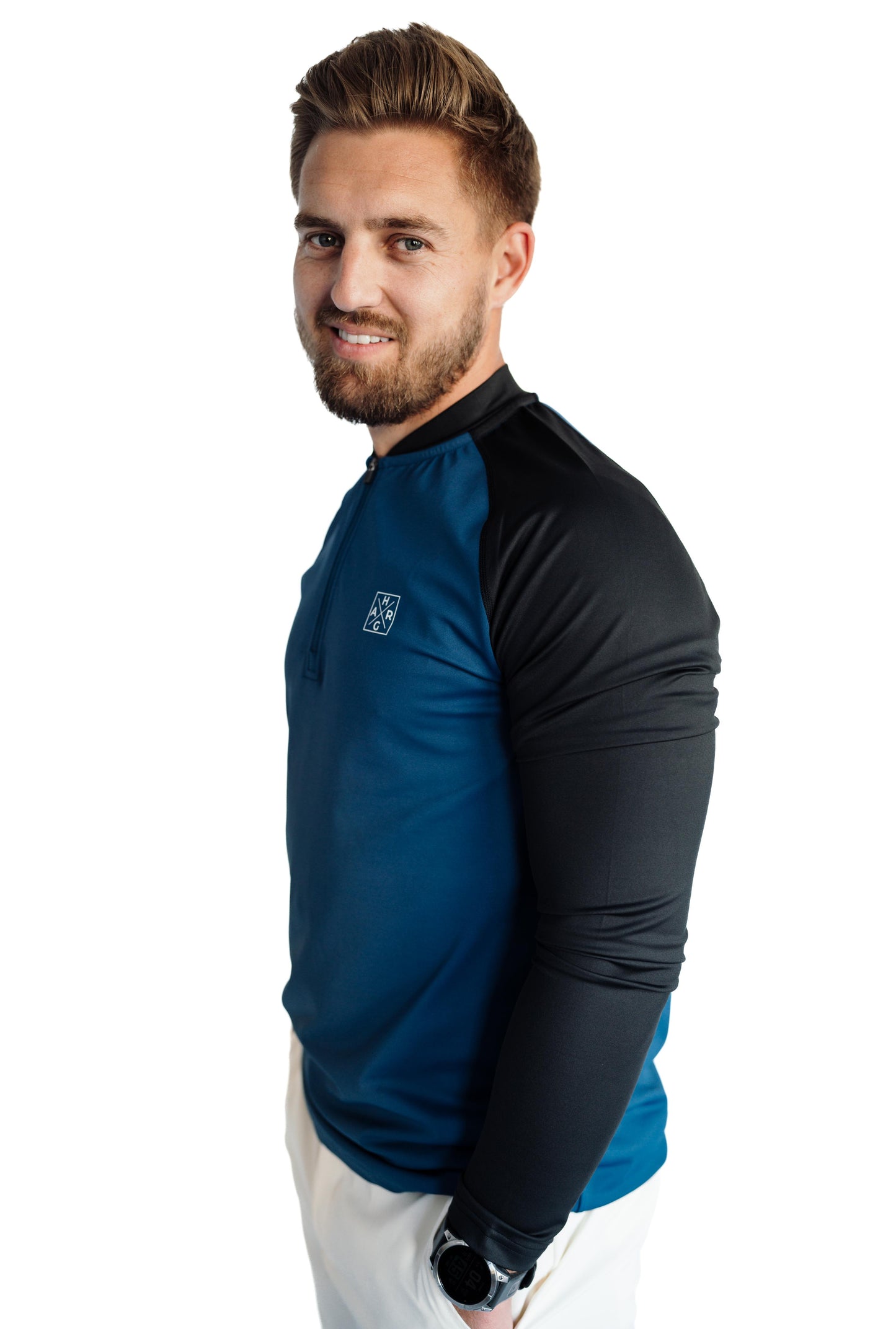 Men's 1/4 Zip - Deepsea Blue / Midnight Black