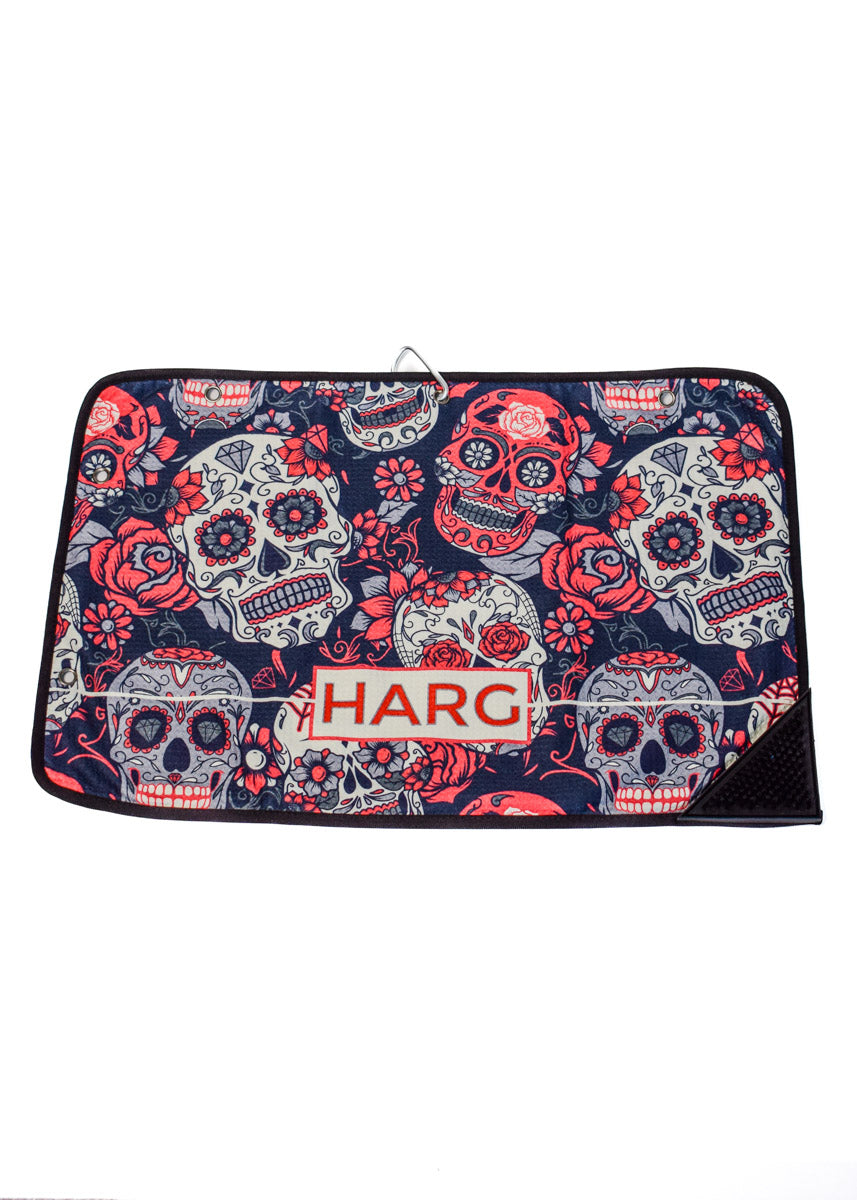 Microfibre Towel - Red Sugar Skulls - HargUK