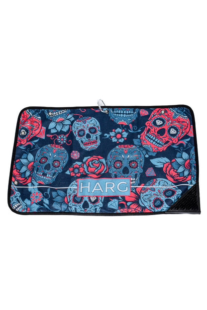 Microfibre Towel - Blue Sugar Skulls - HargUK