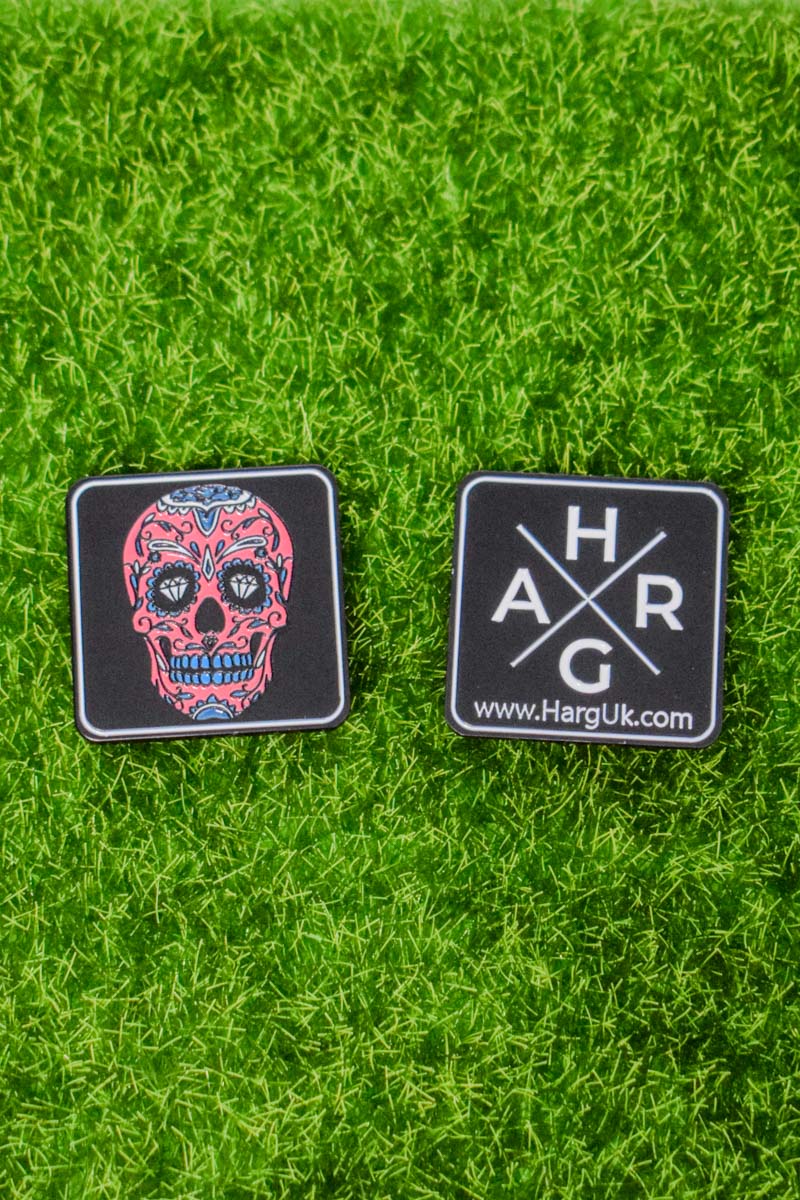 Square Golf Ball Marker - Red Skull Candy