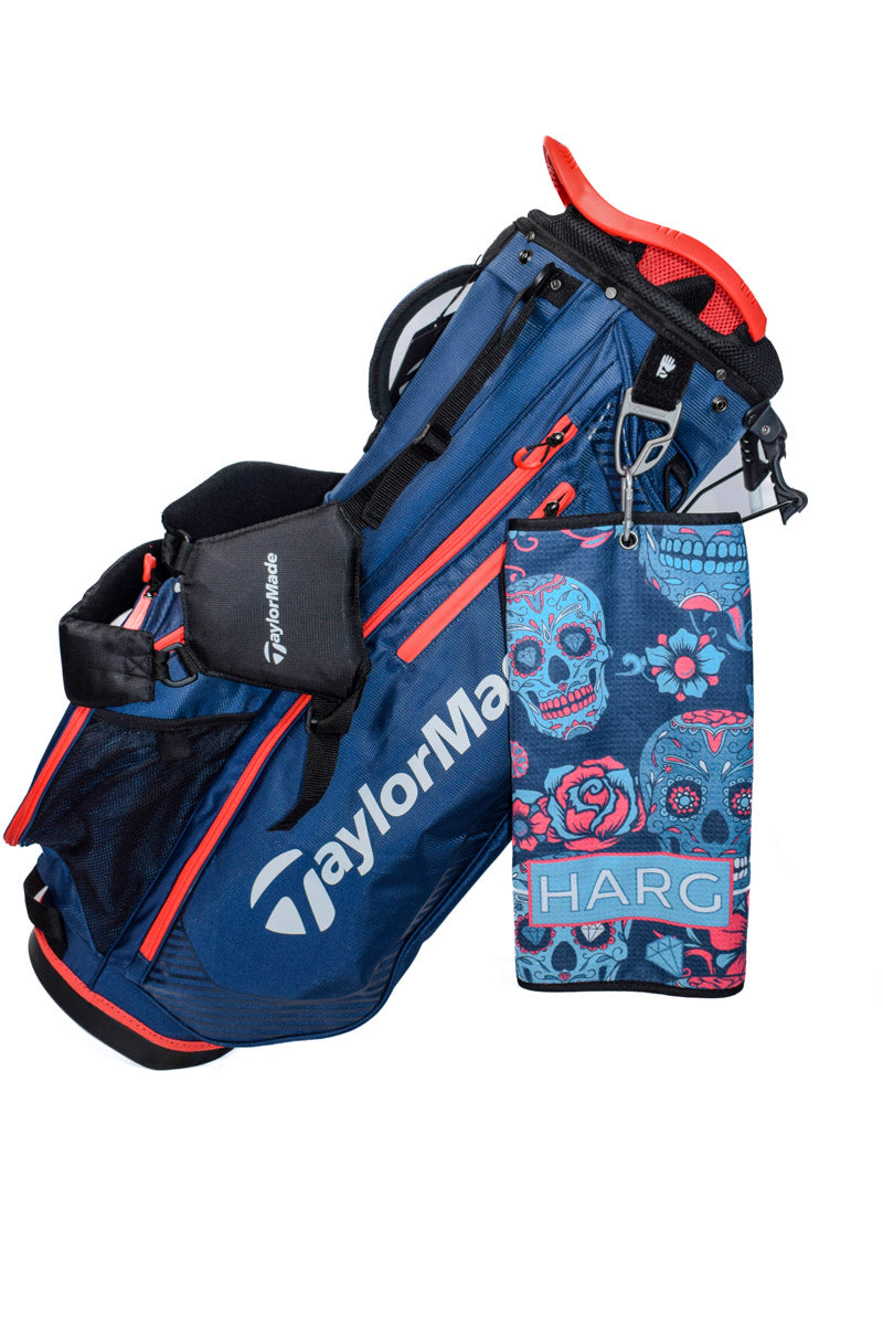 Microfibre Golf Towel - Blue Sugar Skulls - HARG