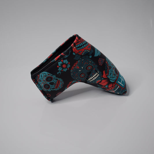 Premium Blade Putter Headcover - Blue Sugar Skulls - HargUK