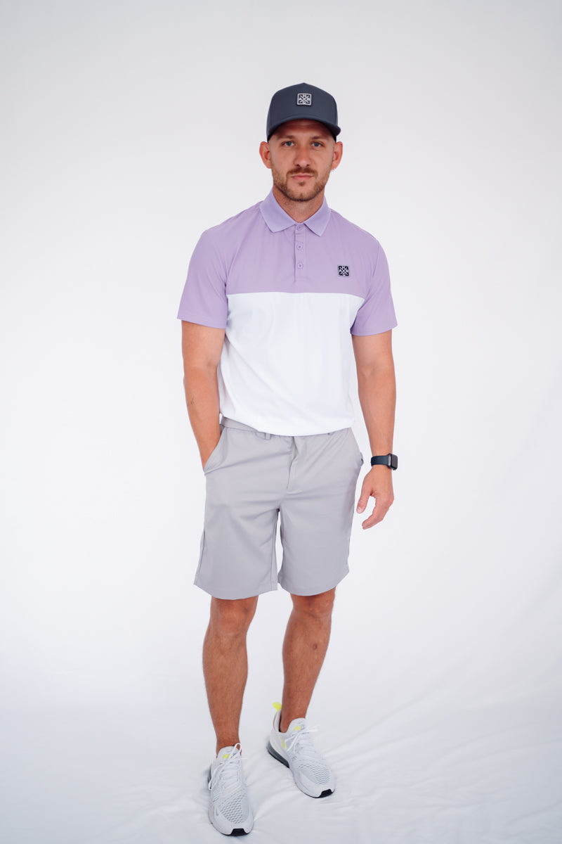 Men's golf polo - Royal Purple / Chalk White - HARG