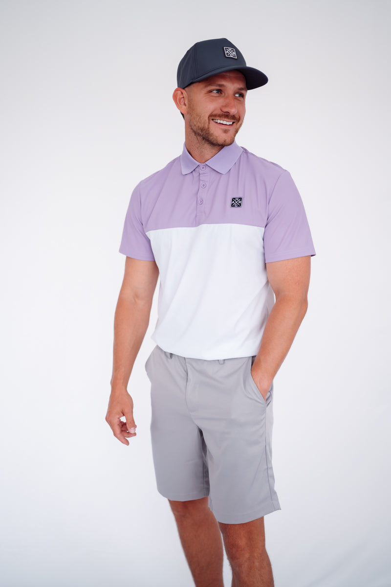 Comfort Fit Polo - Royal Purple / Chalk White - HargUK