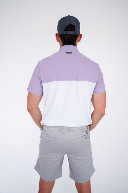 Men's golf polo - Royal Purple / Chalk White - HARG