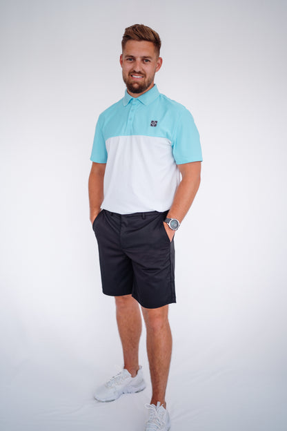 Men's golf polo - Sky Blue / Chalk White - HARG