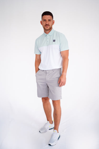 Men's golf polo - Mint Green / Chalk White - HARG