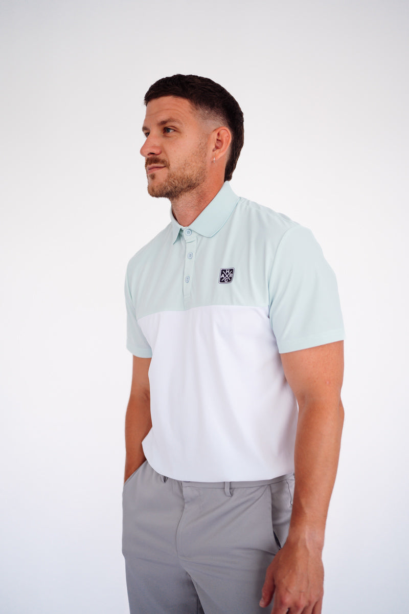 Custom Fit Polo - Mint Green / Chalk White - HargUK