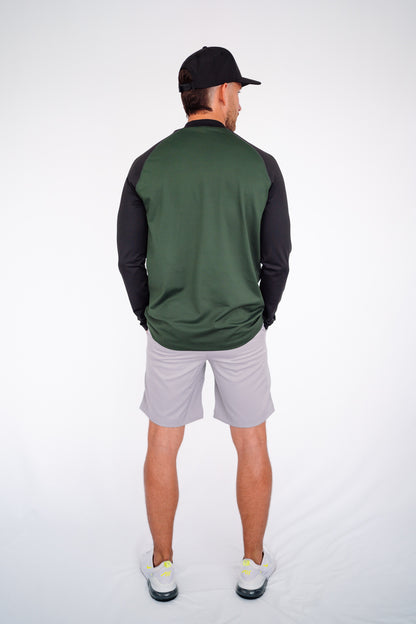 Men's 1/4 Zip - Hunter Green / Midnight Black - HARG