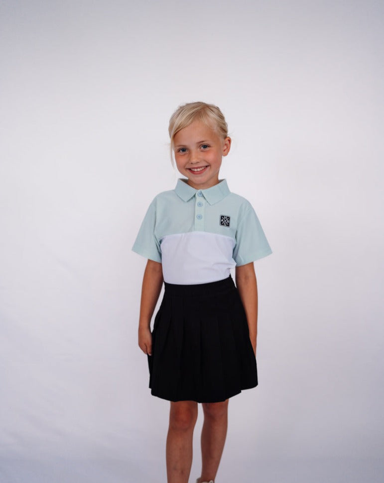 Junior Comfort Fit Polo - Mint Green / Chalk White - HargUK