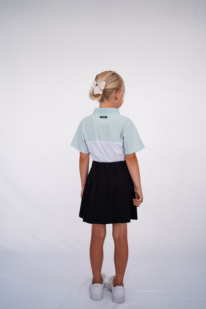 Junior Comfort Fit Polo - Mint Green / Chalk White - HargUK