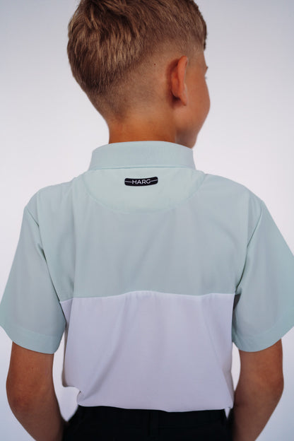 Junior Comfort Fit Polo - Mint Green / Chalk White - HargUK