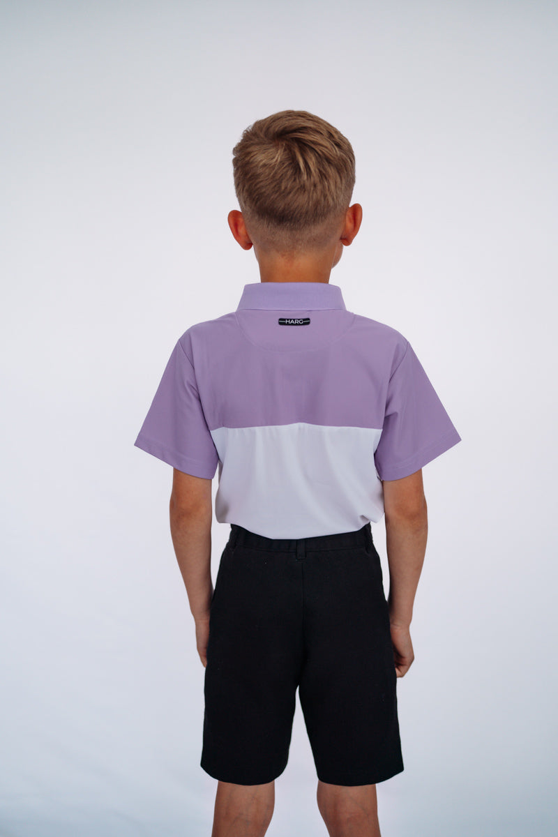 Junior Comfort Fit Polo - Royal Purple / Chalk White - HargUK