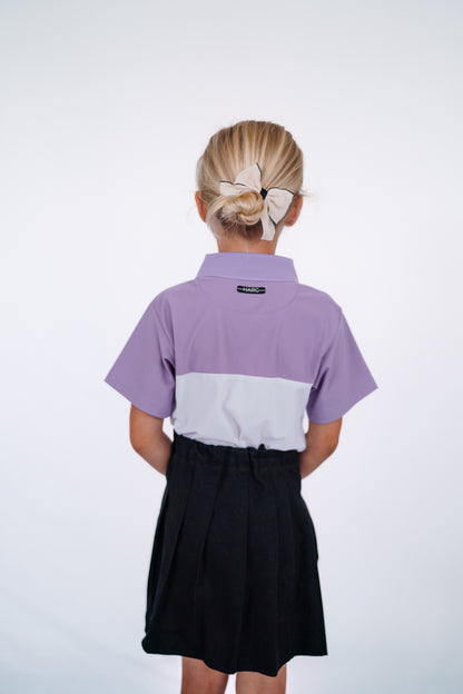 Junior Comfort Fit Polo - Royal Purple / Chalk White - HargUK