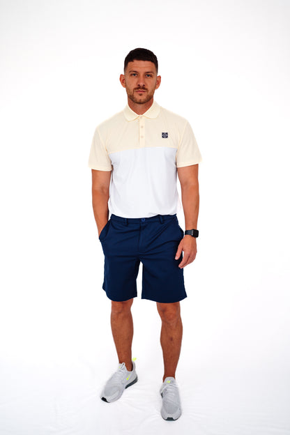 Men's golf polo - Lemon Yellow / Chalk White - HARG