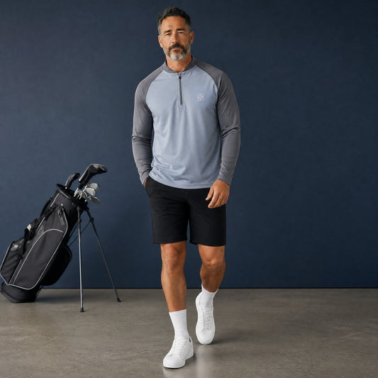HARG 1/4 Zip Pullover – Shadow Grey/Dove Grey - HARG Golf