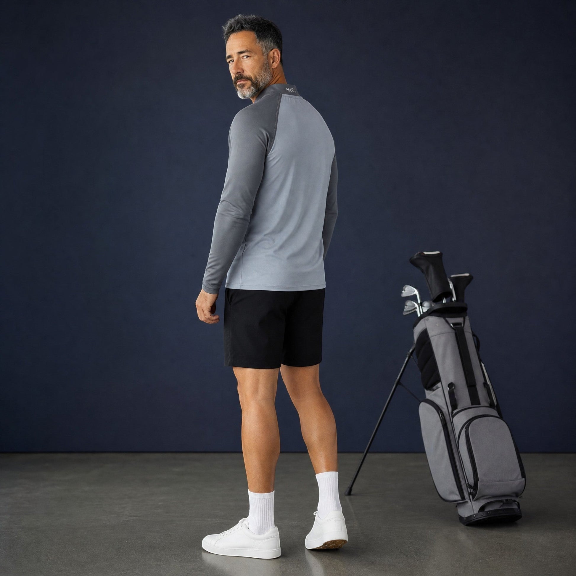 HARG 1/4 Zip Pullover – Shadow Grey/Dove Grey - HARG Golf