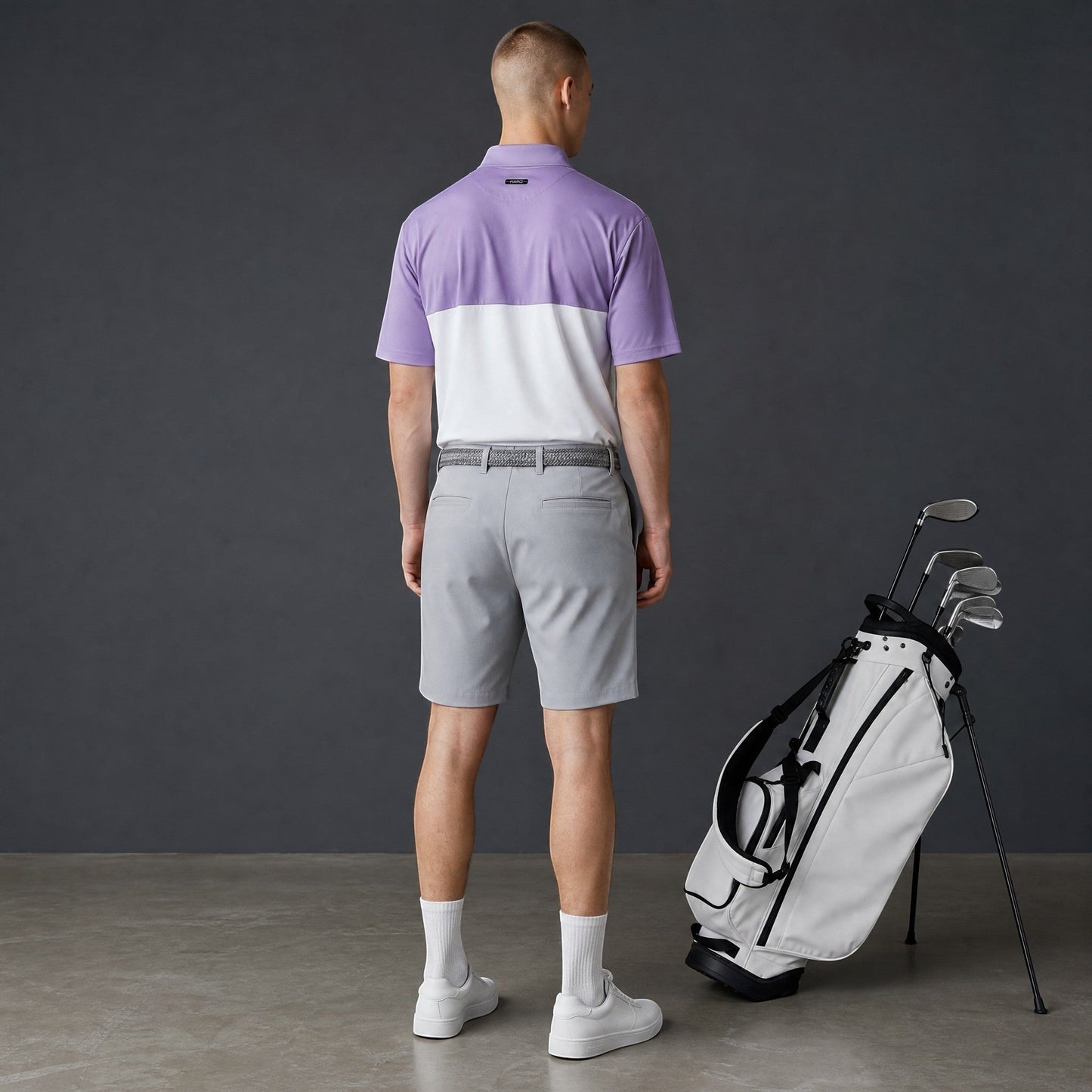 HARG Comfort Fit Golf Polo - Royal Purple / Chalk White - HARG Golf