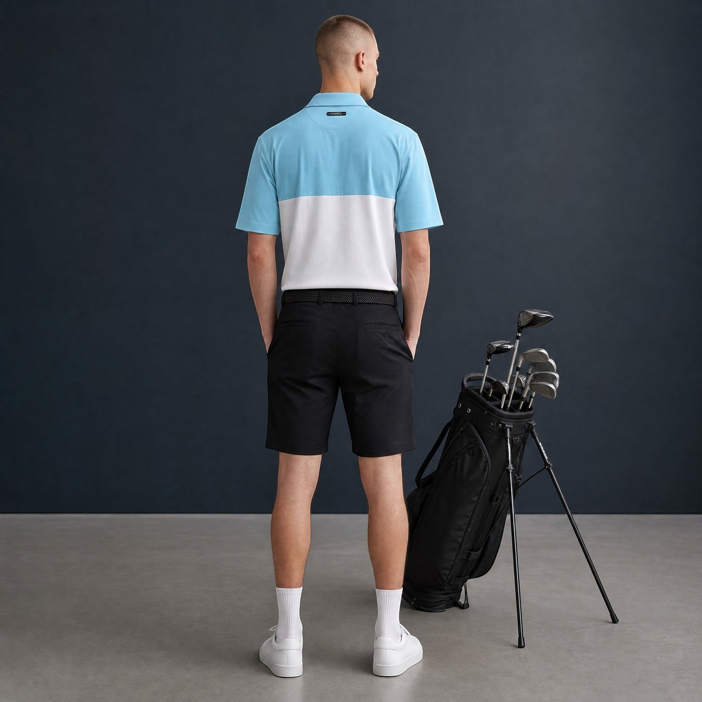 HARG Comfort Fit Golf Polo – Sky Blue/Chalk White - HARG Golf