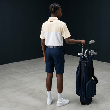 HARG Junior Comfort Fit Golf Polo - Lemon Yellow / Chalk White - HARG Golf