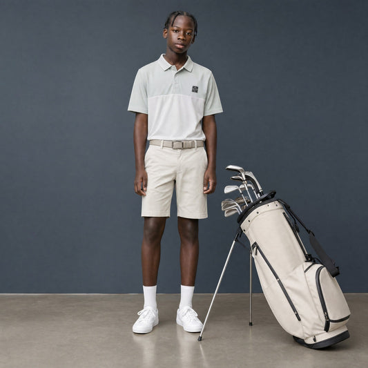 HARG Junior Comfort Fit Golf Polo - Mint Green / Chalk White - HARG Golf