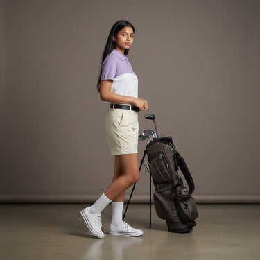 HARG Junior Comfort Fit Golf Polo - Royal Purple / Chalk White - HARG Golf