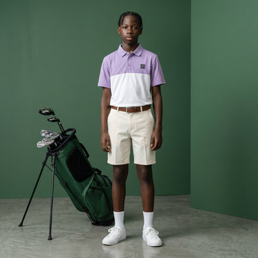 HARG Junior Comfort Fit Golf Polo - Royal Purple / Chalk White - HARG Golf