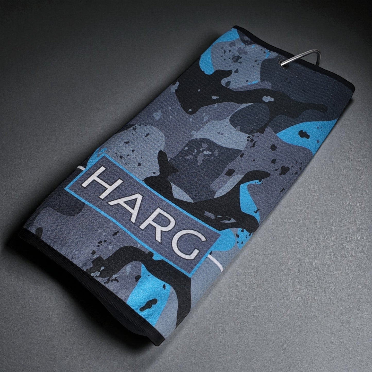 HARG Microfibre Golf Towel – Blue Camo - HARG Golf