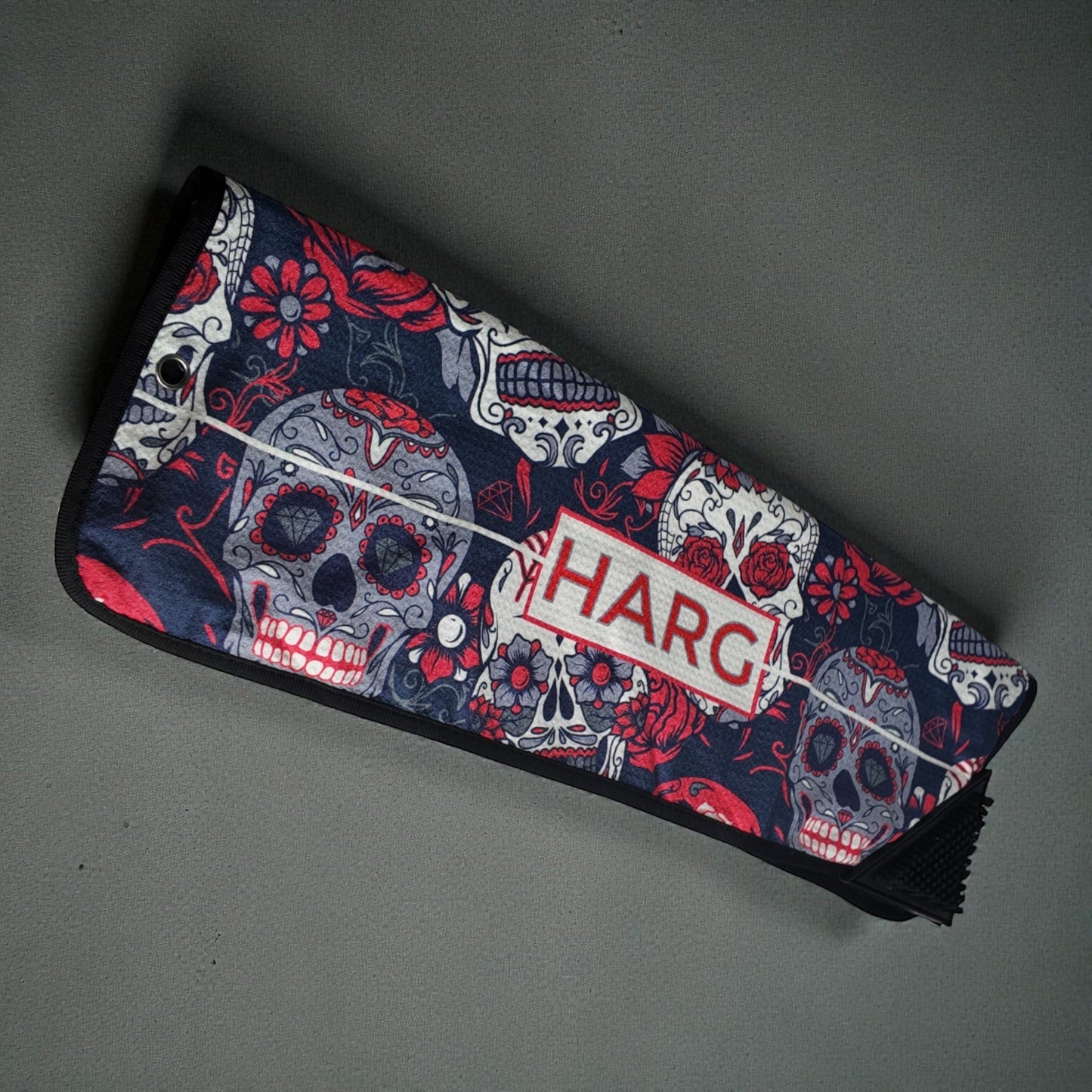 HARG Microfibre Golf Towel - Red Sugar Skulls - HARG Golf