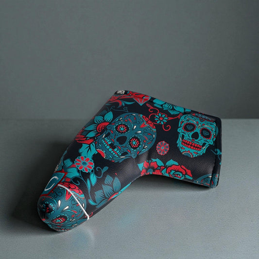 Premium Blade Putter Headcover - Blue Sugar Skulls - HARG Golf