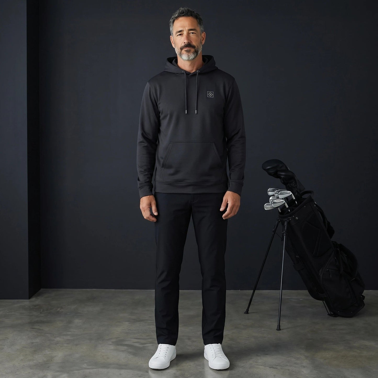 SportFit Golf Hoodie - Midnight Black - HARG Golf