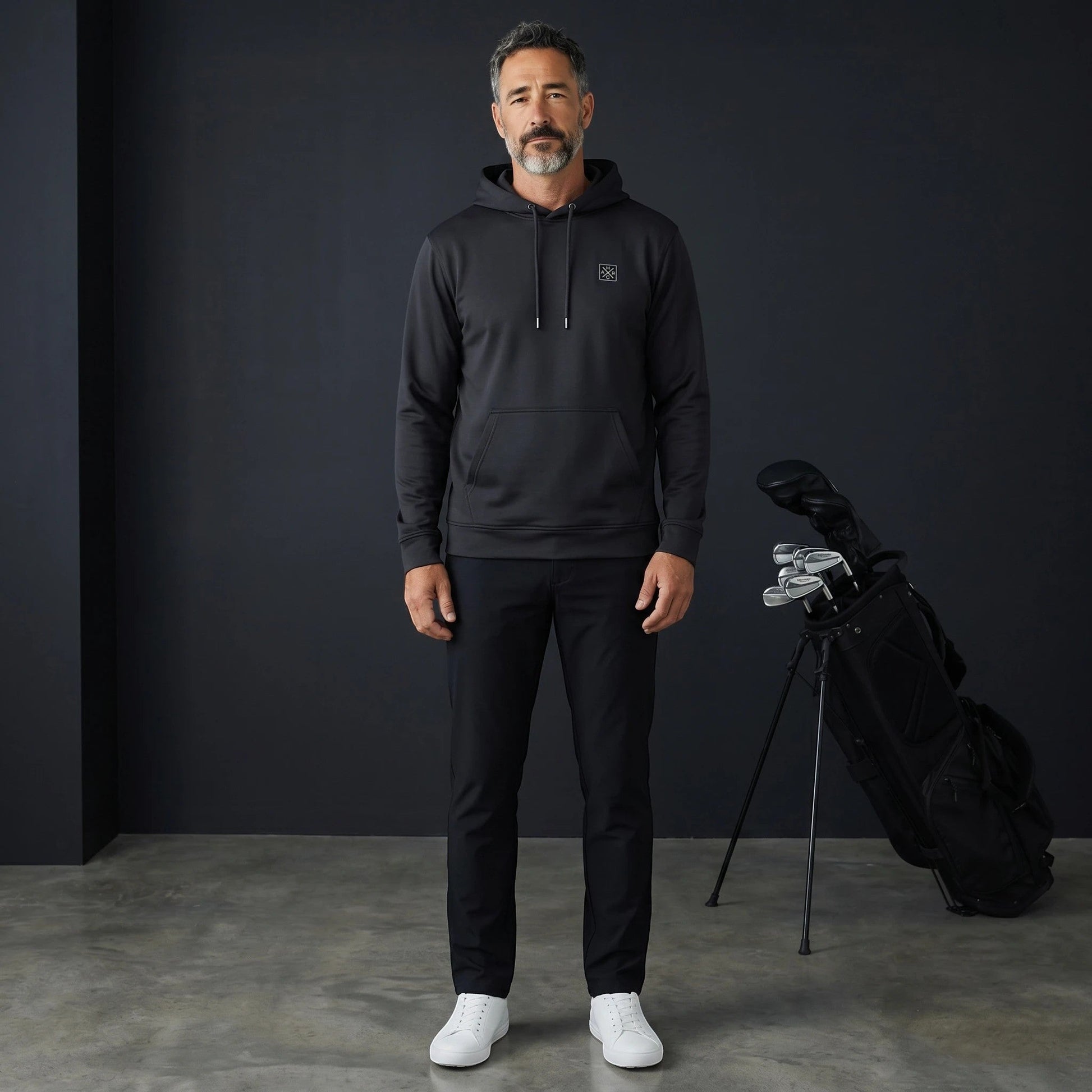 SportFit Golf Hoodie - Midnight Black - HARG Golf