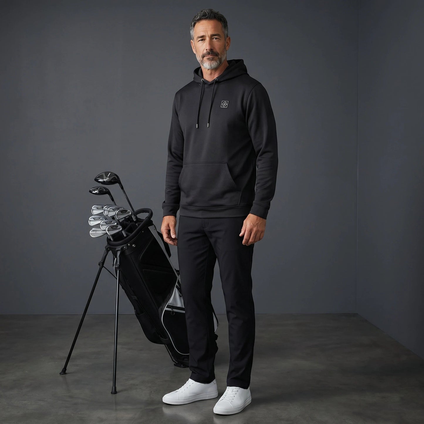 SportFit Golf Hoodie - Midnight Black - HARG Golf